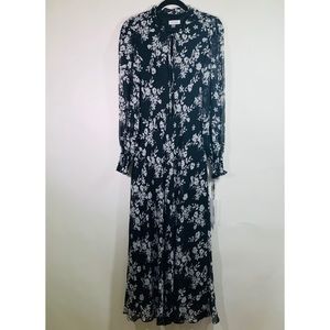 NWT Calvin Klein Floral Long Sleeve Maxi Dress New